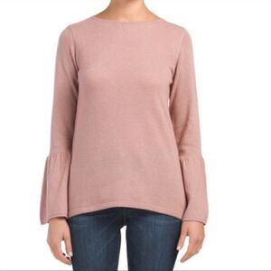 Benedetta B. Merino Blend Pullover Top, Size M, Heather Mauve, Wool Cashmere
